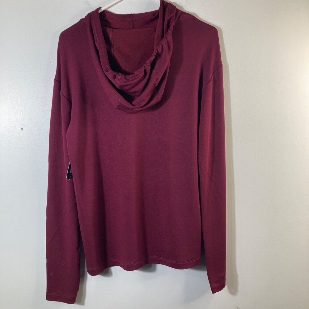 Womens Athletic Works Mock Neck Hoodie Merlot Wine S 4-6 Modal Polyester Spande — image 2 of 7